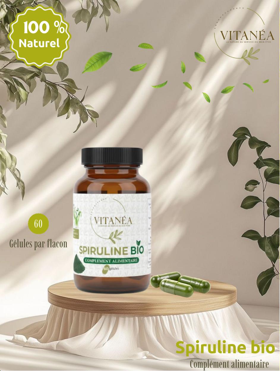 SPIRULINE BIO 60 Gélules | Complément Alimentaire Naturel | Vitanéa