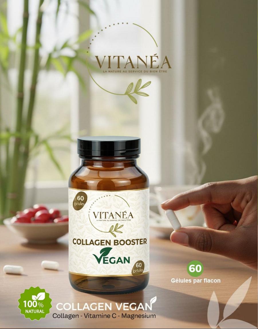 COLLAGENE BOOSTER VEGAN  60 Gélules | Vitamine C & Silicium | Vitanéa